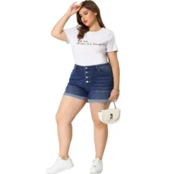Agnes Orinda Plus Size Shorts For Women Roll Hem Denim Jeans Short Pants -Women Store GUEST 014028ae d5b7 4eaf bb8b f6f38076e61f