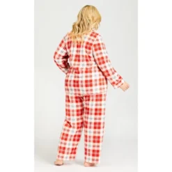 Women's Plus Size Check Fleece Sleep Pant - Red Check | AVENUE -Women Store GUEST 017c5513 5028 4c1e a4d3 2e1fcec75295