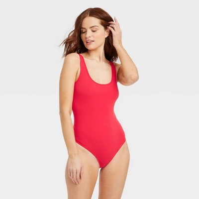 Women's Cotton Bodysuit - Auden™ Red 7 Women's Cotton Bodysuit - Auden™ Red - Image 5