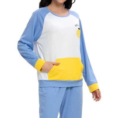 Cheibear Womens Sleepwear Crew Neck Nightwear With Pants Pockets Loungewear Pajama Set 6 Cheibear Womens Sleepwear Crew Neck Nightwear With Pants Pockets Loungewear Pajama Set - Image 4