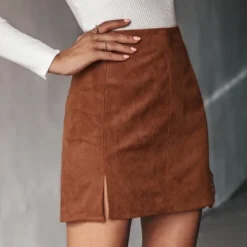 Women's Faux Suede Side Split Mini Skirt - Cupshe - Brown 14 Women's Faux Suede Side Split Mini Skirt - Cupshe - Brown -Women Store GUEST 03a1f4b7 838d 4dfe b12b aec76288fc3b