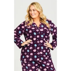 Women's Plus Size Button Owl Sleep Top - Plum | AVENUE 7 Women's Plus Size Button Owl Sleep Top - Plum | AVENUE -Women Store GUEST 03bc18df 0abd 477b a76d f163d600e04b