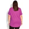 Women's Plus Size Split Neck T-Shirt - Clover | AVENUE -Women Store GUEST 0467d547 b275 4dae 9ff5 3839c1d08414