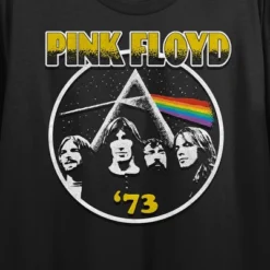 Pink Floyd Group Shot Crew Neck Short Sleeve Women's Black Crop T-shirt