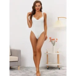 Allegra K Women's Deep V Neck Tummy Control Full Leotard Jumpsuits -Women Store GUEST 0511ab2e 71ad 45f5 8cd2 2072ac771596