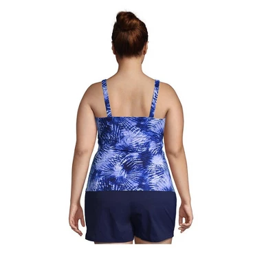 Lands' End Women's Plus Size DD-Cup Chlorine Resistant Square Neck Underwire Tankini Top Swimsuit Adjustable 3 Lands' End Women's Plus Size DD-Cup Chlorine Resistant Square Neck Underwire Tankini Top Swimsuit Adjustable