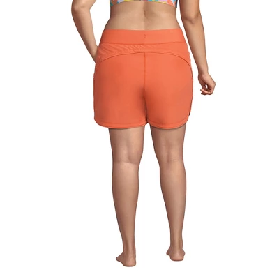 Lands' End Women's 5" Quick Dry Elastic Waist Board Shorts Swim Cover-up Shorts With Panty 3 Lands' End Women's 5" Quick Dry Elastic Waist Board Shorts Swim Cover-up Shorts With Panty