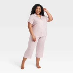 Women's Beautifully Soft Short Sleeve Notch Collar Top And Pants Pajama Set - Stars Above™ -Women Store GUEST 065d106a 69d3 4edf 8fd7 cb5993710ec4