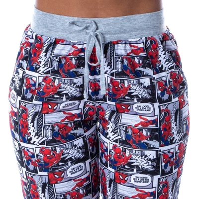 Marvel Womens' Spider-Man Comic Book 2 Piece Jogger Pajama Set Grey 4 Marvel Womens' Spider-Man Comic Book 2 Piece Jogger Pajama Set Grey - Image 2