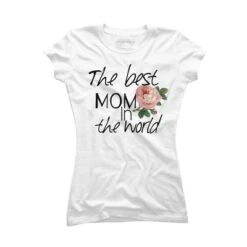 Junior's Design By Humans Mother's Day Best Mom In The World By Bambino T-Shirt -Women Store GUEST 080d2e55 b49a 4896 b069 75f7daa6c31a