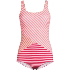 Lands' End Women's Long Chlorine Resistant Scoop Neck Soft Cup Tugless Sporty One Piece Swimsuit -Women Store GUEST 08242fa4 66c6 4470 89af 6610c2c2b4f1