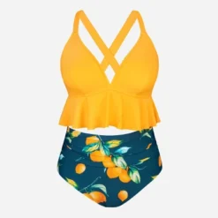 Women's High Waist Ruffled Plus Size Bikini Set - Cupshe -Women Store GUEST 08835abd 5487 4f23 a9e8 c41b73edabf2