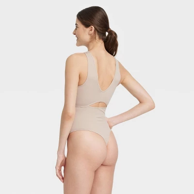 Women's Cut Out Bodysuit - Colsie™ Beige 4 Women's Cut Out Bodysuit - Colsie™ Beige - Image 2