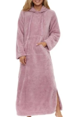 Women's Soft Plush Sweatshirt Robe, Long Hooded Fleece Loungewear -Women Store GUEST 09235b22 6b80 4166 888d b86264fc108c