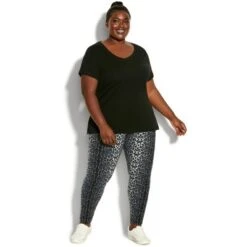 Women's Plus Size Vibin' Print Legging - Black Leopard | AVENUE -Women Store GUEST 093e00fa e9ab 498f 800b 0611b959a1ef