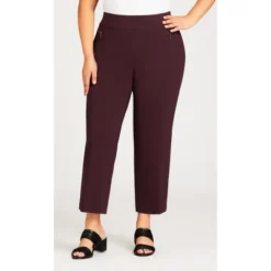 Women's Plus Size Super Stretch Zip Pant Burgundy - Petite | AVENUE 22 Women's Plus Size Super Stretch Zip Pant Burgundy - Petite | AVENUE -Women Store GUEST 09c9a6e5 da27 455f 9c90 c375a171eac0