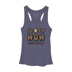 Women's Design By Humans Sloth Mom Flowers By SlothgirlArt Racerback Tank Top -Women Store GUEST 09e1a557 db8e 4dab 8e31 a07430cfbd45