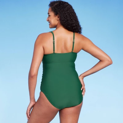Women's Tie-Front Ruched Full Coverage One Piece Swimsuit - Kona Sol™ 5 Women's Tie-Front Ruched Full Coverage One Piece Swimsuit - Kona Sol™ - Image 3