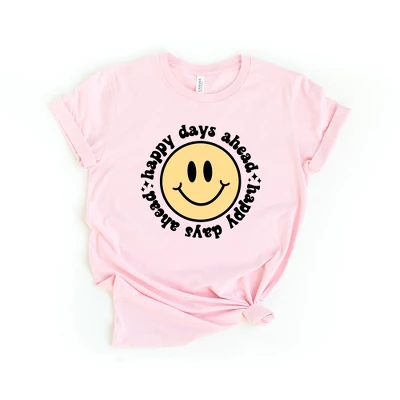 Simply Sage Market Women's Happy Days Ahead Smiley Face Short Sleeve Graphic Tee 4 Simply Sage Market Women's Happy Days Ahead Smiley Face Short Sleeve Graphic Tee - Image 2