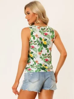 Allegra K Women's Summer Casual Sleeveless Tropical Floral Blouses -Women Store GUEST 0a7d227a e9ec 4b71 a285 7b4a95873789