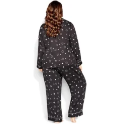 Women's Plus Size Galaxy Sleep Shirt - Black | CITY CHIC