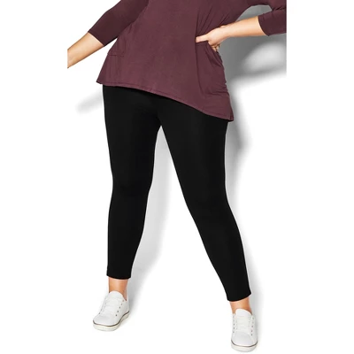 Women's Plus Size Pull On Ponte Pant Black - Petite | AVENUE 7 Women's Plus Size Pull On Ponte Pant Black - Petite | AVENUE - Image 5