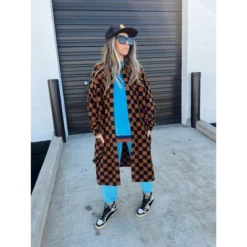 Women's Ascot + Hart Checkered Graphic Shacket - Brown -Women Store GUEST 0c2dcbfd 5244 4b1c 8e7a 1b81c4e9b3eb