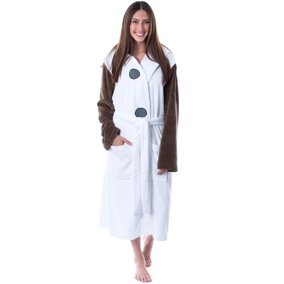 Disney Adult Frozen Snowman Olaf Costume Robe Hooded Bathrobe White 6 Disney Adult Frozen Snowman Olaf Costume Robe Hooded Bathrobe White - Image 4