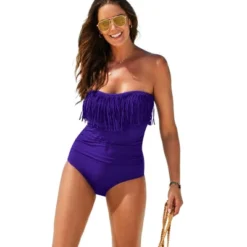 Swimsuits For All Women’s Plus Size Fringe Bandeau One Piece Swimsuit -Women Store GUEST 0f32d1a0 9da6 49bf 862b 8e88057b6989