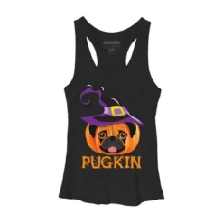 Women's Design By Humans Pugkin Pumpin Halloween By Trantanphat95 Racerback Tank Top -Women Store GUEST 10255a7e d96c 43cf a28d 9e4e161f5d75