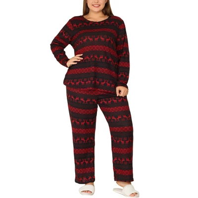 Agnes Orinda Women's Plus Size Winter 2 Piece Soft Long Sleeve Pajama Set 7 Agnes Orinda Women's Plus Size Winter 2 Piece Soft Long Sleeve Pajama Set - Image 5