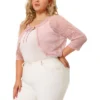 Agnes Orinda Women's Plus Size Shrug 3/4 Sleeves Lace Tie Neck Crop Bolero Cardigan -Women Store GUEST 13242e00 e7dd 43f8 901d a9f644a24123