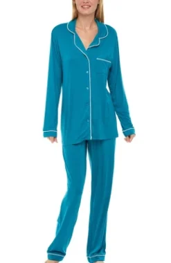 Women's Soft Knit Jersey Pajamas Lounge Set, Long Sleeve Top And Pants With Pockets -Women Store GUEST 13b5e1b1 f968 4906 b872 47fd082f6478