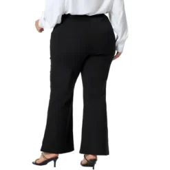 Agnes Orinda Women's Plus Size Bell Bottom Flare Leg Stretchy High Waist With Pockets Long Pants -Women Store GUEST 154fd660 2522 489e bb16 6c02702983a4