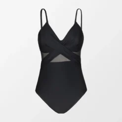 Women's V Neck One Piece Swimsuit Crisscross Mesh Mid Cut Bathing Suit-Cupshe -Women Store GUEST 15bfa847 5073 4d00 a40c 51118504b678