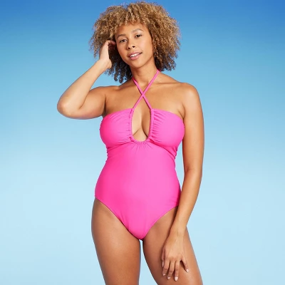 Women's Halter Keyhole Bandeau One Piece Swimsuit - Shade & Shore™ 12 Women's Halter Keyhole Bandeau One Piece Swimsuit - Shade & Shore™ - Image 10