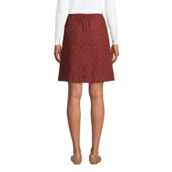Lands' End Women's High Rise Elastic Waist Pull On Soft Cotton Blend Skort