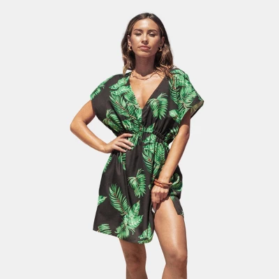 Women's Tropical Leaf Cover-Up Dress - Cupshe 5 Women's Tropical Leaf Cover-Up Dress - Cupshe - Image 3