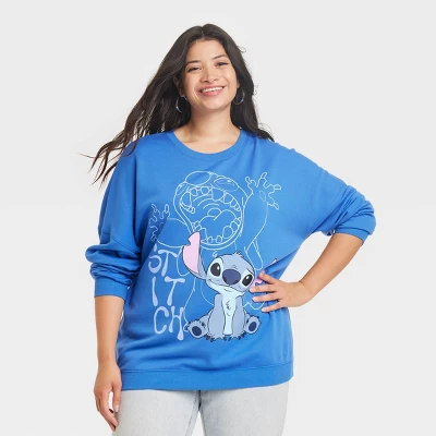 Women's Stitch Cozy Graphic Sweatshirt - Blue 6 Women's Stitch Cozy Graphic Sweatshirt - Blue - Image 4