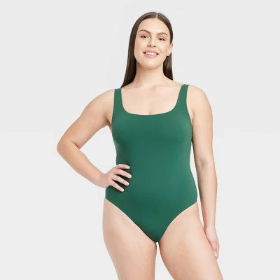 Women's 4-Way Stretch Tank Bodysuit - Auden™ Green 5 Women's 4-Way Stretch Tank Bodysuit - Auden™ Green - Image 3