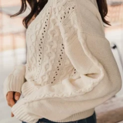 Women‘s Cable Knit Polo Collar Sweater - Cupshe 12 Women‘s Cable Knit Polo Collar Sweater - Cupshe -Women Store GUEST 1950acbd 6c59 416d 8135 7809ce780e8e