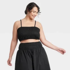 Women's Slim Fit Smocked Tiny Top - A New Day™ -Women Store GUEST 1a79b0cd 56fa 4b4e 9c1b 18841764af4b