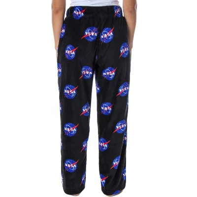 NASA Women's Meatball Logo Allover Print Ultra-Soft Fleece Pajama Pants Black 3 NASA Women's Meatball Logo Allover Print Ultra-Soft Fleece Pajama Pants Black