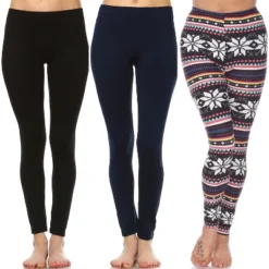 Women's Pack Of 3 Leggings - One Size Fits Most - White Mark -Women Store GUEST 1e953a4f c7ce 456b 8a0b 18c11ae2e7f4