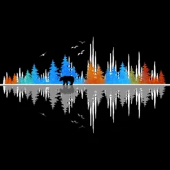 Junior's Design By Humans Sounds Of Nature Color Tree Notes By NomAdartStudio T-Shirt