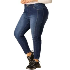 Agnes Orinda Women's Plus Size Mid Rise Stretch Washed Skinny Denim Jeans -Women Store GUEST 203a5eda dac6 46f7 bdb1 f0343b0f0e64