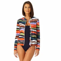 Anne Cole - Women's Long Sleeve Zip Front Rash Guard Top -Women Store GUEST 2224a7c8 5985 4446 903d 4ad4216904f5