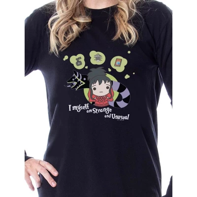 Beetlejuice Movie Film Chibi Lydia Deetz Adult Unisex Sleep Pajama Set Black 4 Beetlejuice Movie Film Chibi Lydia Deetz Adult Unisex Sleep Pajama Set Black - Image 2