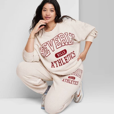 Women's Ascot + Hart Beverly Hills Graphic Pullover Sweatshirt - Beige 8 Women's Ascot + Hart Beverly Hills Graphic Pullover Sweatshirt - Beige - Image 6