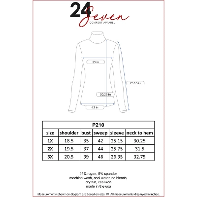24seven Comfort Apparel Womens Plus Size Classic Long Sleeve Turtleneck 5 24seven Comfort Apparel Womens Plus Size Classic Long Sleeve Turtleneck - Image 3
